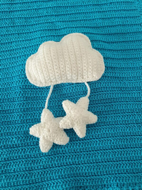 Mantita de nubes, lunas y estrellas 🌤️ - Imagen 7